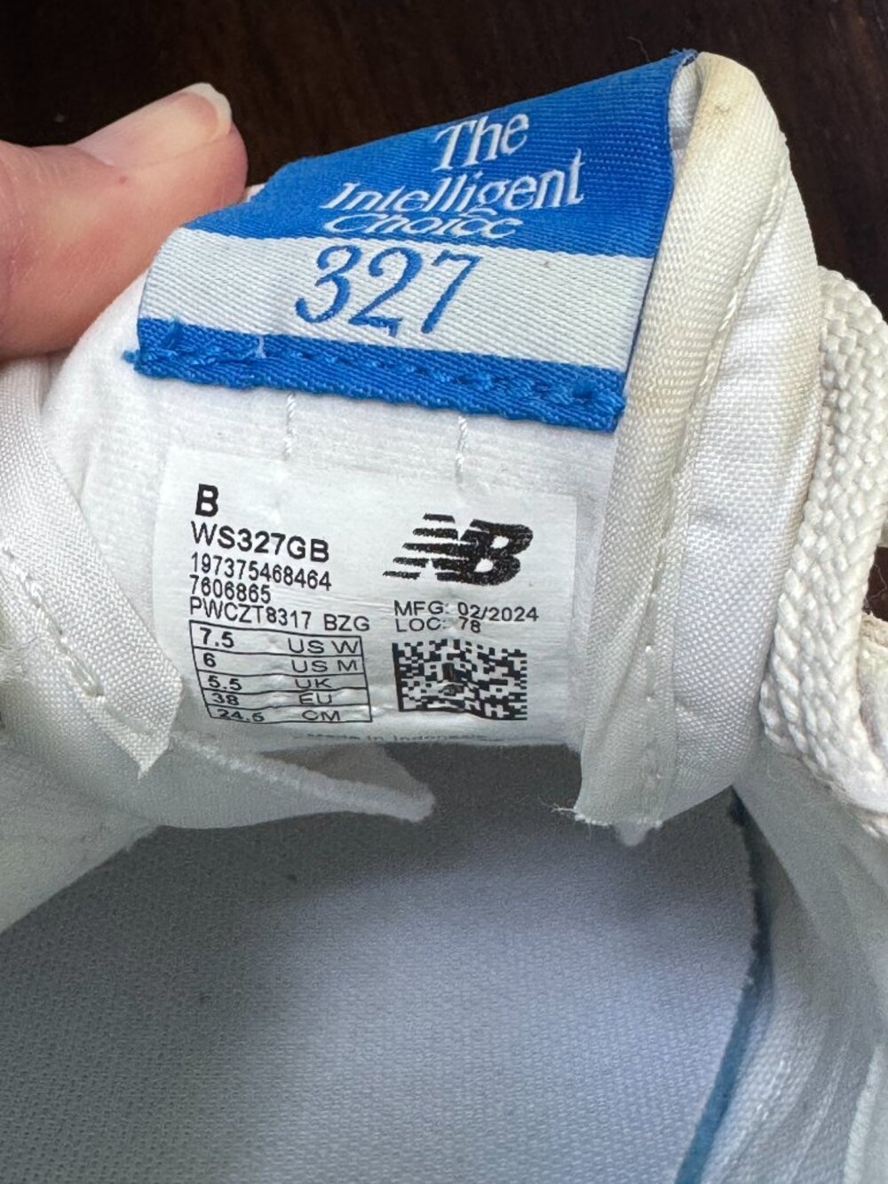 Womens New Balance 327 BLUE MOTIF Sneakers Sz 7.5 - Picture 7 of 8
